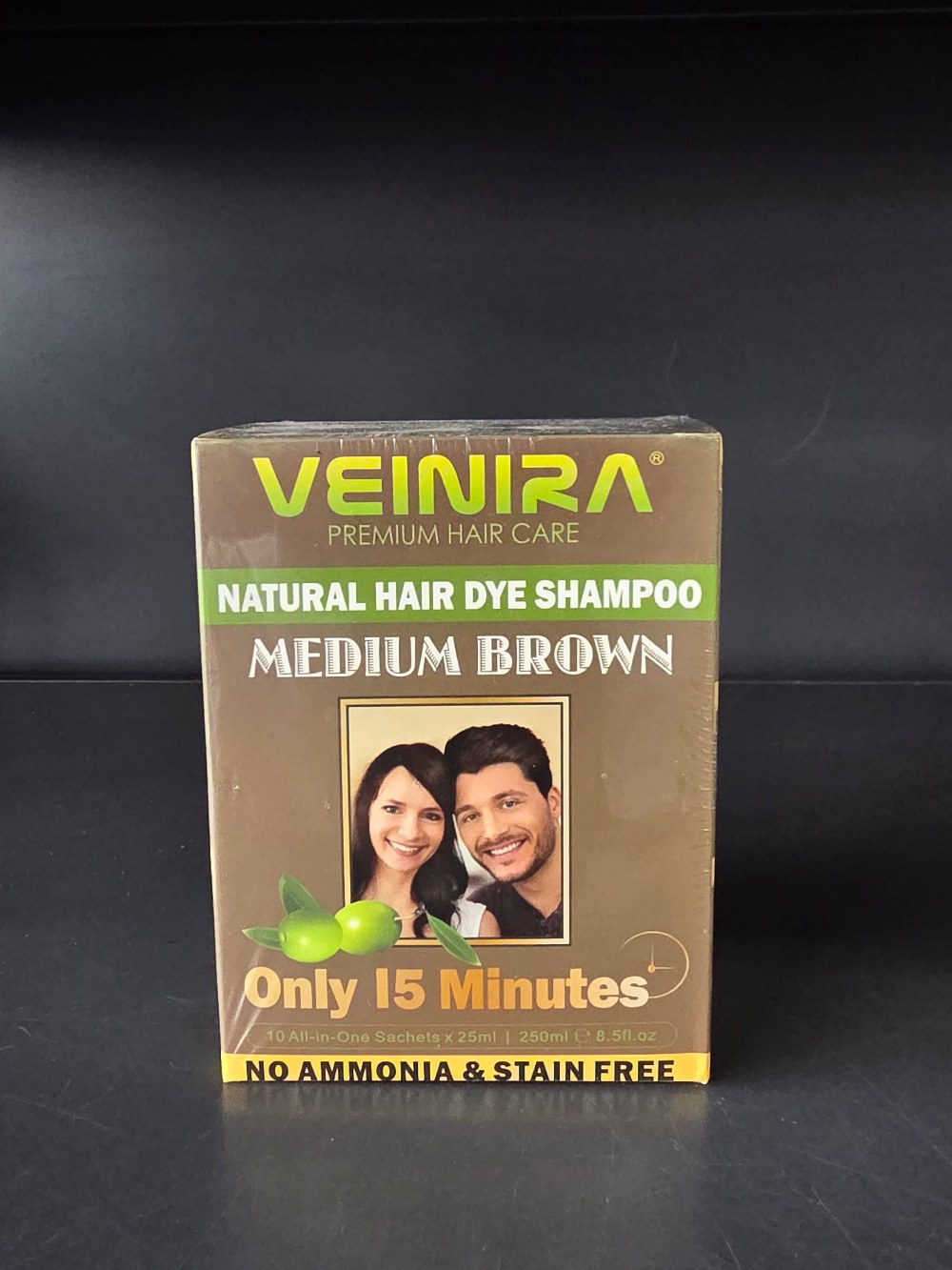 Veinira Shampoo Natürlicher Farbstoff Braun Mittel 250ml